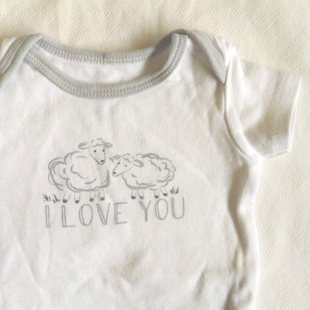 kyle & deena neutral sheep graphic bodysuit diaper shirt 0-3 months baby unisex